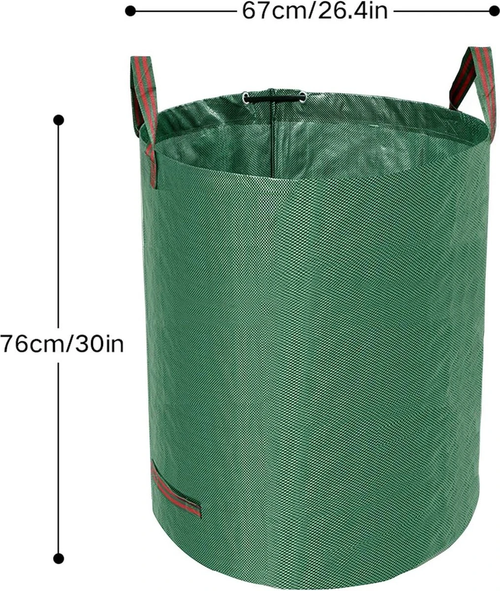 Tuin Afvalzakken - 2 Stuks - Opvouwbare Afvalzak - Tuin Afvalzak - Bladzakken - Waterstotend Tuinafvalzak - 270L - Afbeelding 6