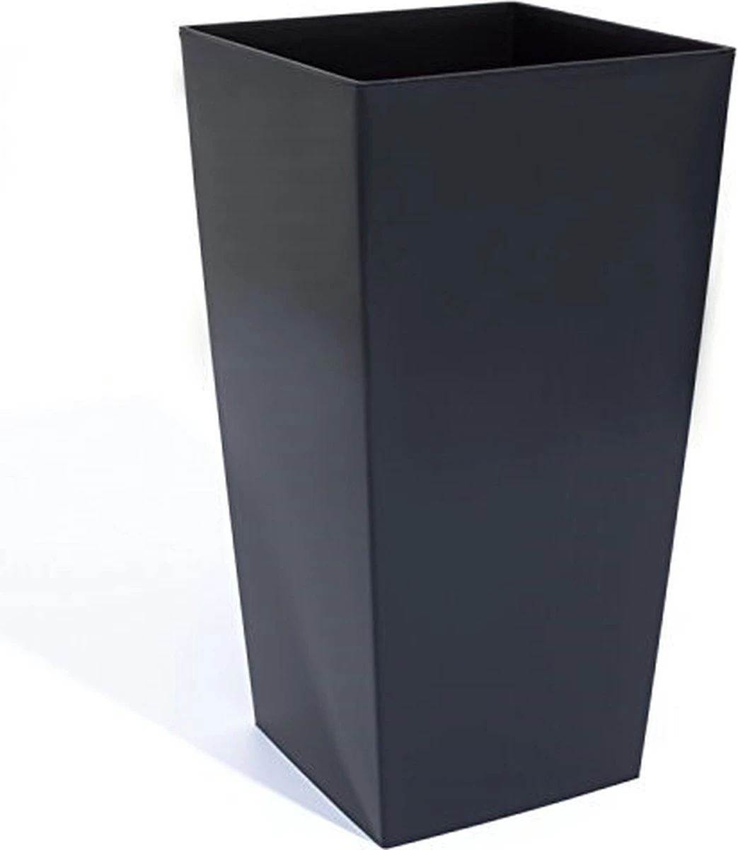 Prosperplast Kunststof Urbi Bloempot/plantenpot Met Binnenpot Antraciet 40 X 40 X 75 Cm - 37/91,5 Liter - Hoge Vierkante Bloempotten - Afbeelding 8