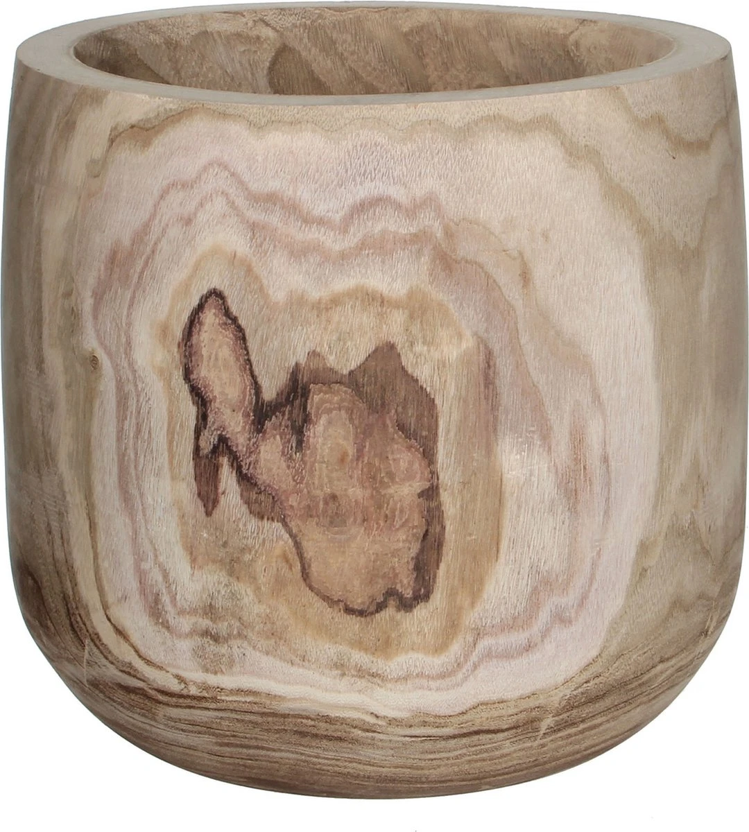 Mica Decorations Pia Bloempot - H31 X Ø31 Cm - Paulownia Hout - Lichtbruin - Afbeelding 6