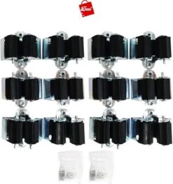 Deal Tools Multi Wand Houder - Bezemhouder - Gereedschap Houder - Bezem Ophangsysteem - Ophangsysteem Tuingereedschap - Set Inclusief Bevestigingsmateriaal - 12 Houders
