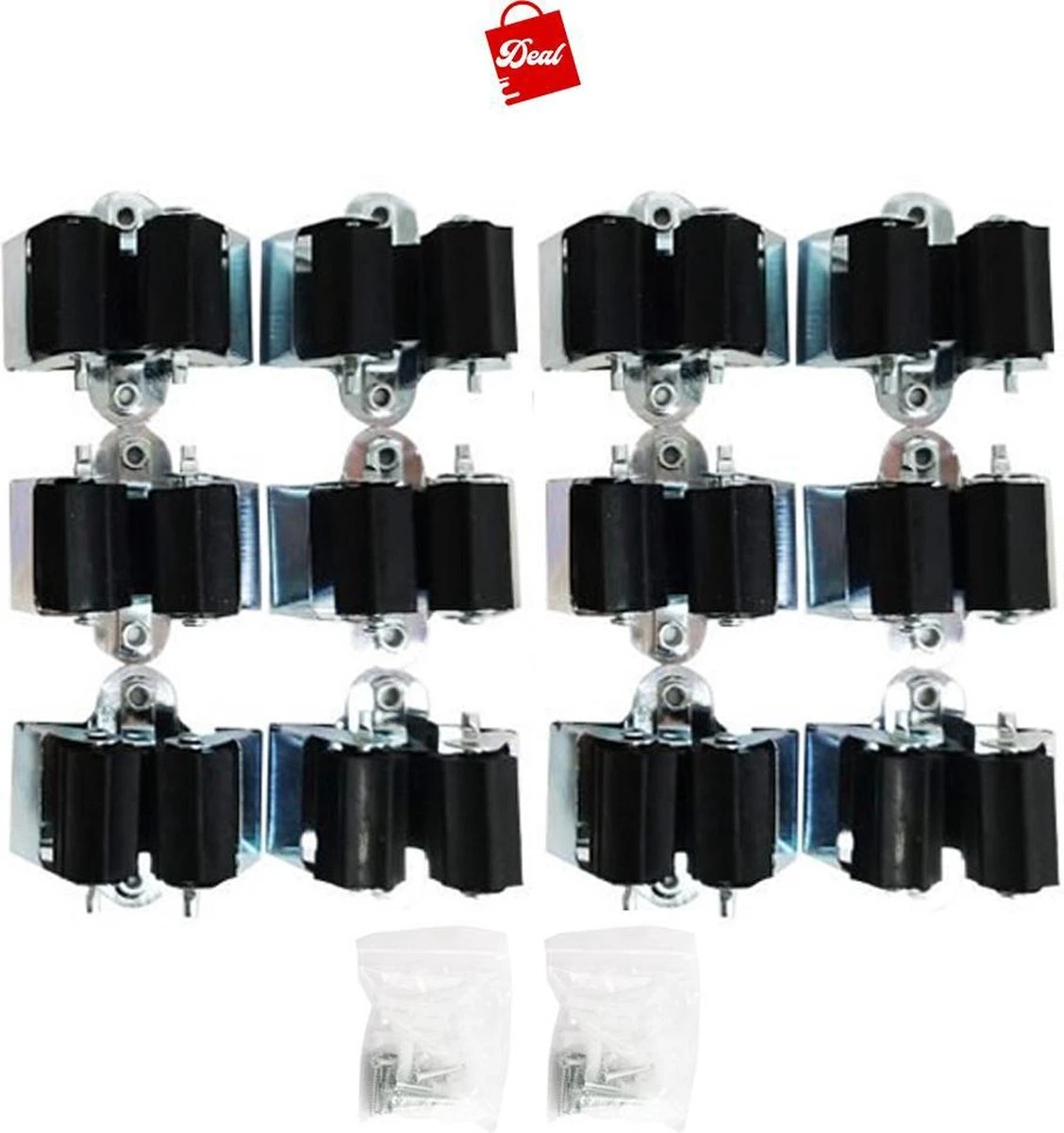 Deal Tools Multi Wand Houder - Bezemhouder - Gereedschap Houder - Bezem Ophangsysteem - Ophangsysteem Tuingereedschap - Set Inclusief Bevestigingsmateriaal - 12 Houders