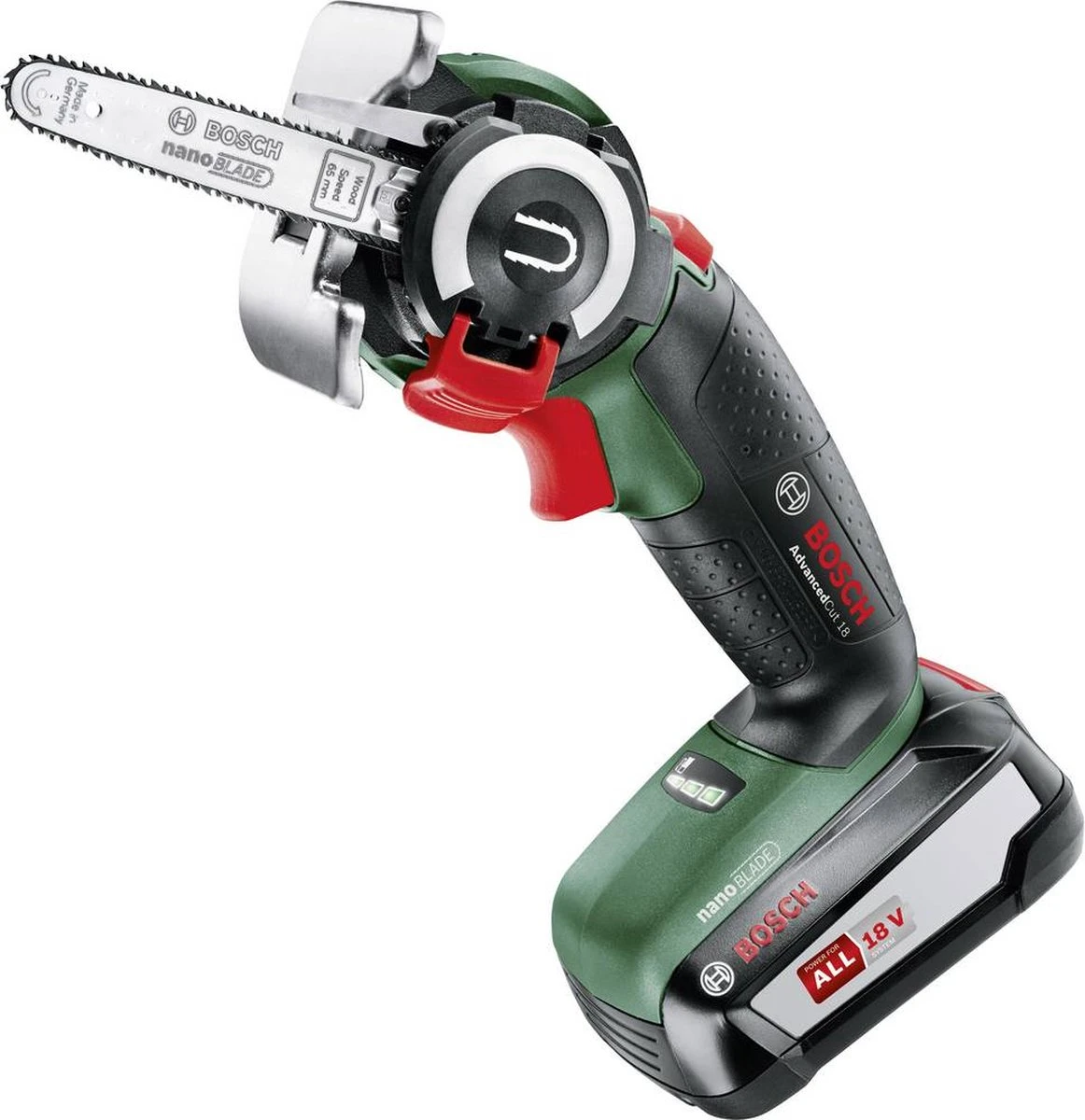 Bosch AdvancedCut 18 Microkettingzaag - Met 1 X 18 V Accu En Lader - Afbeelding 2