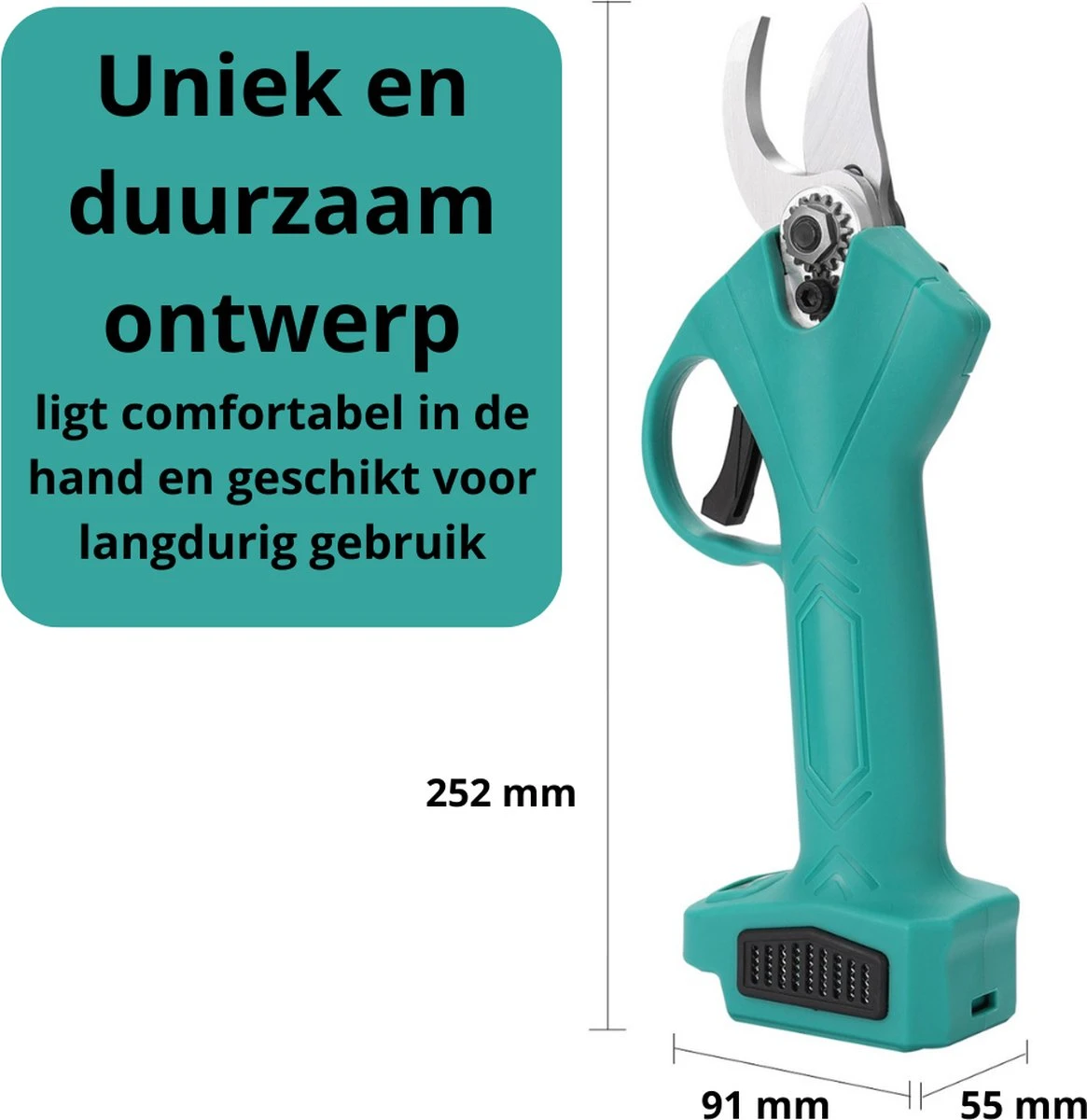 Merkloos Elektrische Snoeischaar - Professioneel - Accu Snoeischaar - 2 Accu's - Tuinieren - Tuinschaar - 30mm - Afbeelding 5
