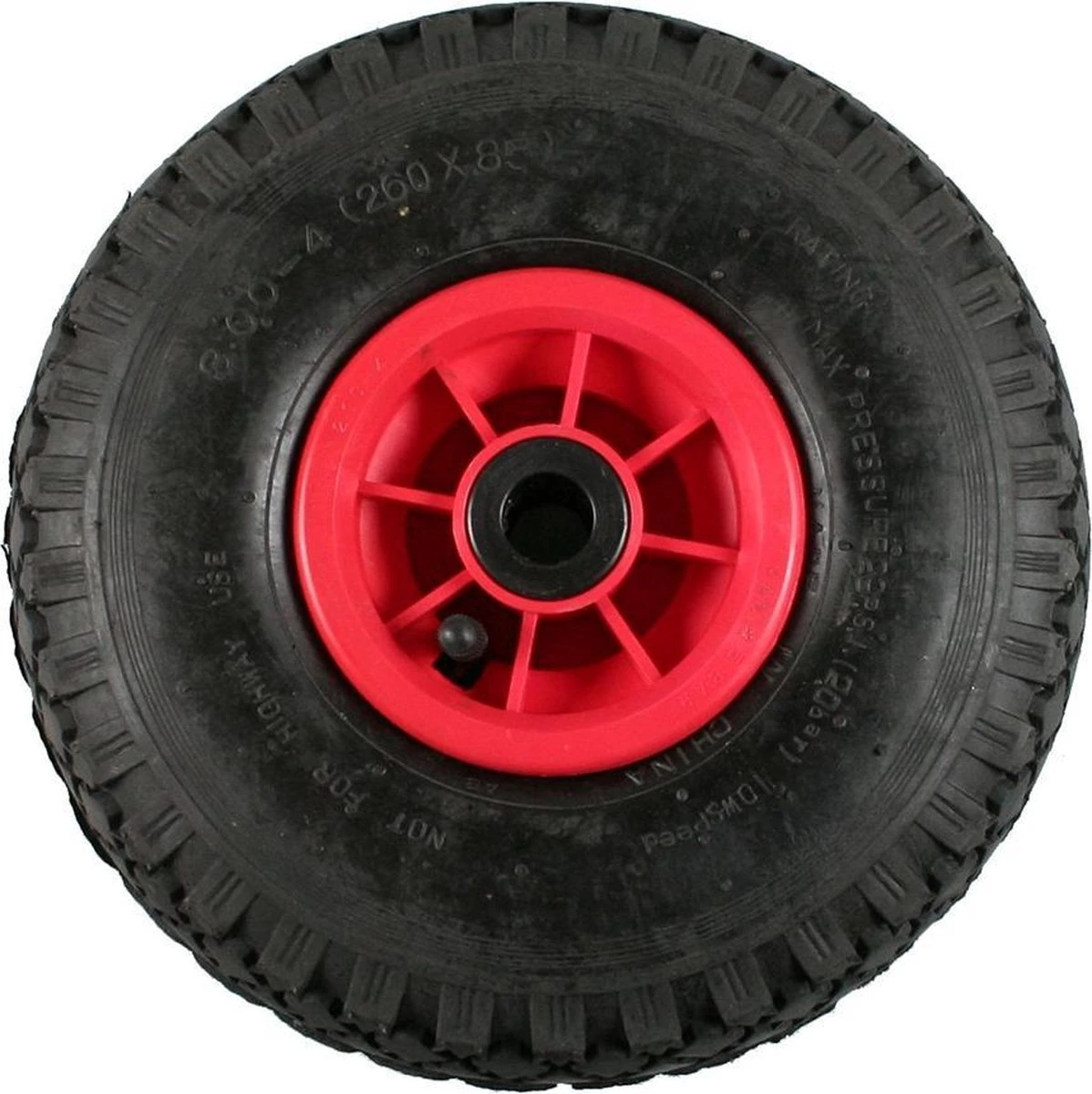 Benson Bolderkarwiel Steekwagenwiel Met Luchtband 3.00-4 | Asgatdiameter 20mm Rollager | Hoogte Wiel 26cm - Afbeelding 2