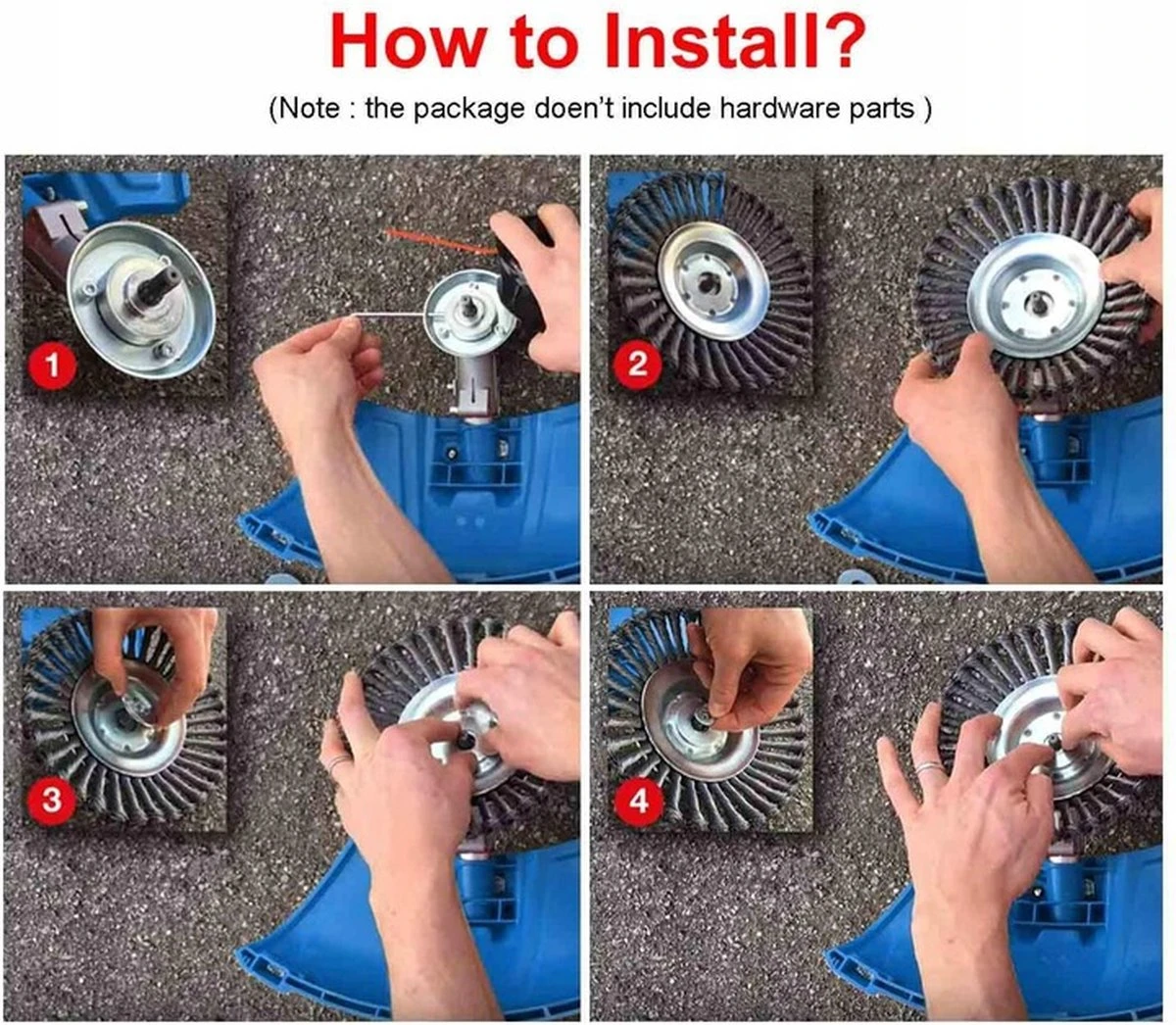 Merkloos Onkruidborstel - Voegenborstel - Elektrisch - Bosmaaier - Staalborstel - Universeel - 20cm - Afbeelding 6