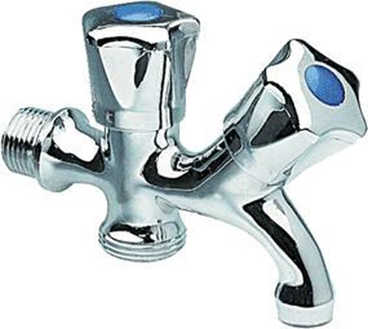 Dubbele Tapkraan Bonfix - 1/2" Muuraansluiting - 3/4" Onderaansluiting - Afbeelding 3