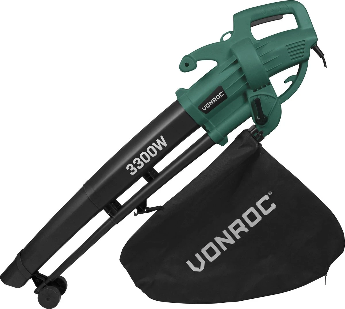 VONROC 3-in-1 Bladblazer – 3300W – Blazen, Zuigen & Versnipperen – 270km/h – Incl. 40L Opvangzak - Afbeelding 2