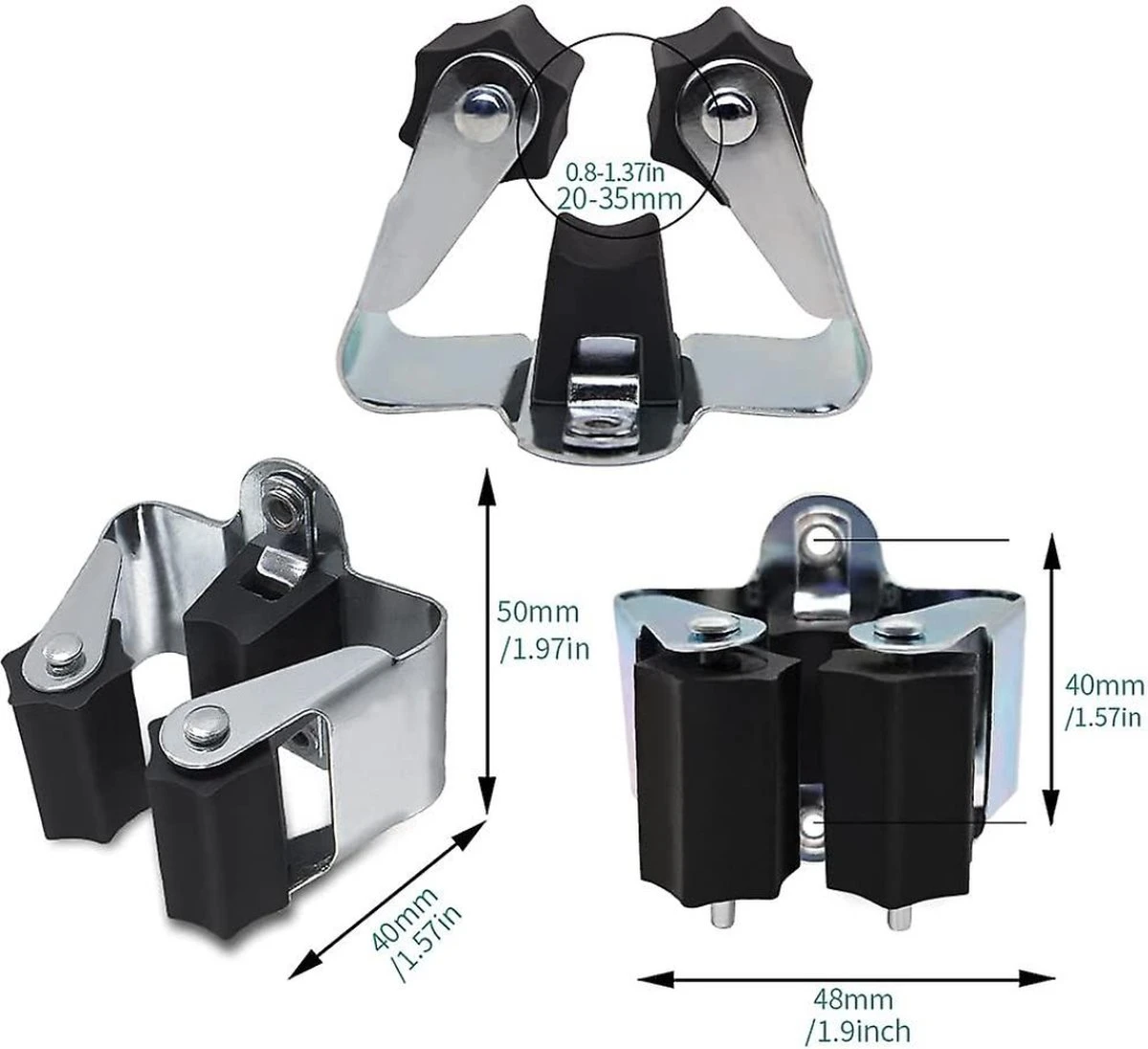Deal Tools Multi Wand Houder - Bezemhouder - Gereedschap Houder - Bezem Ophangsysteem - Ophangsysteem Tuingereedschap - Set Inclusief Bevestigingsmateriaal - 12 Houders - Afbeelding 6