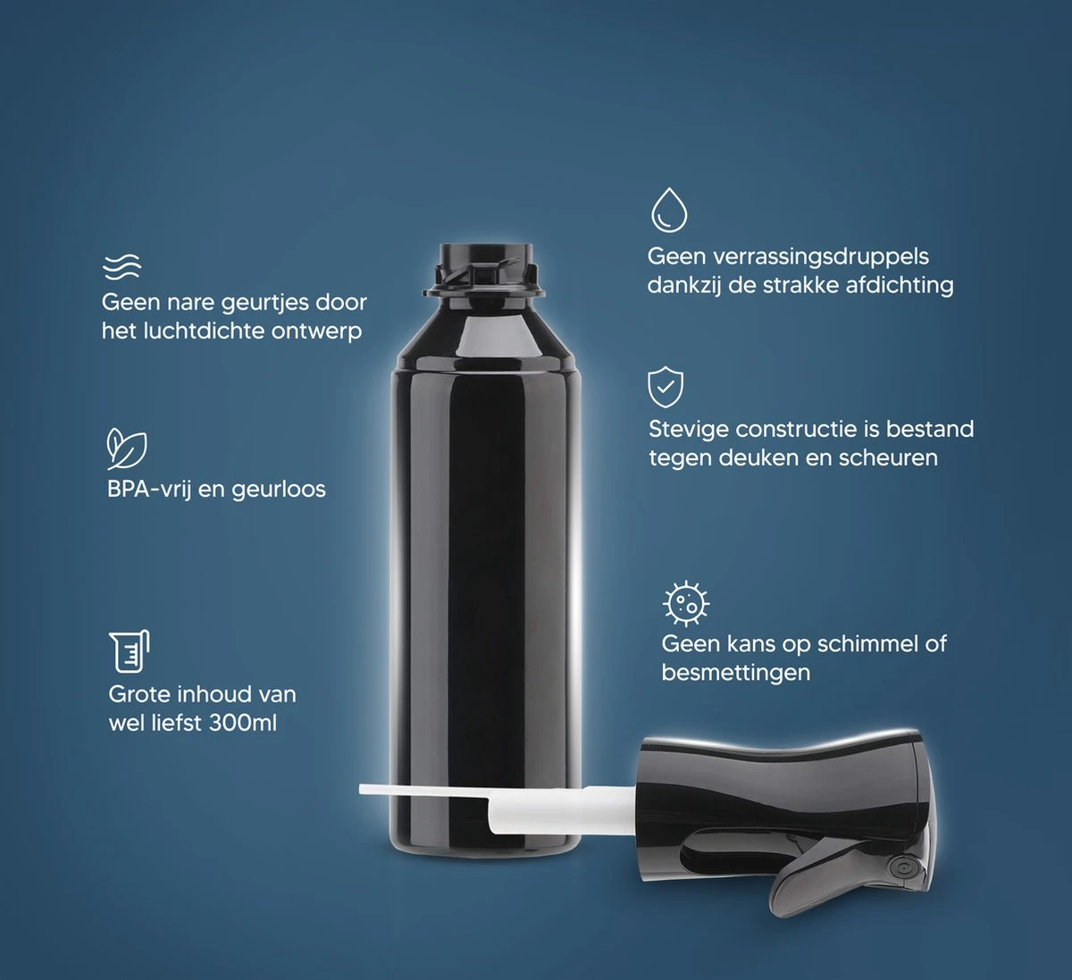 Johannes & Co Waterspuit Zwart - Waterverstuiver Mist Verstuiver Haar - Afbeelding 9