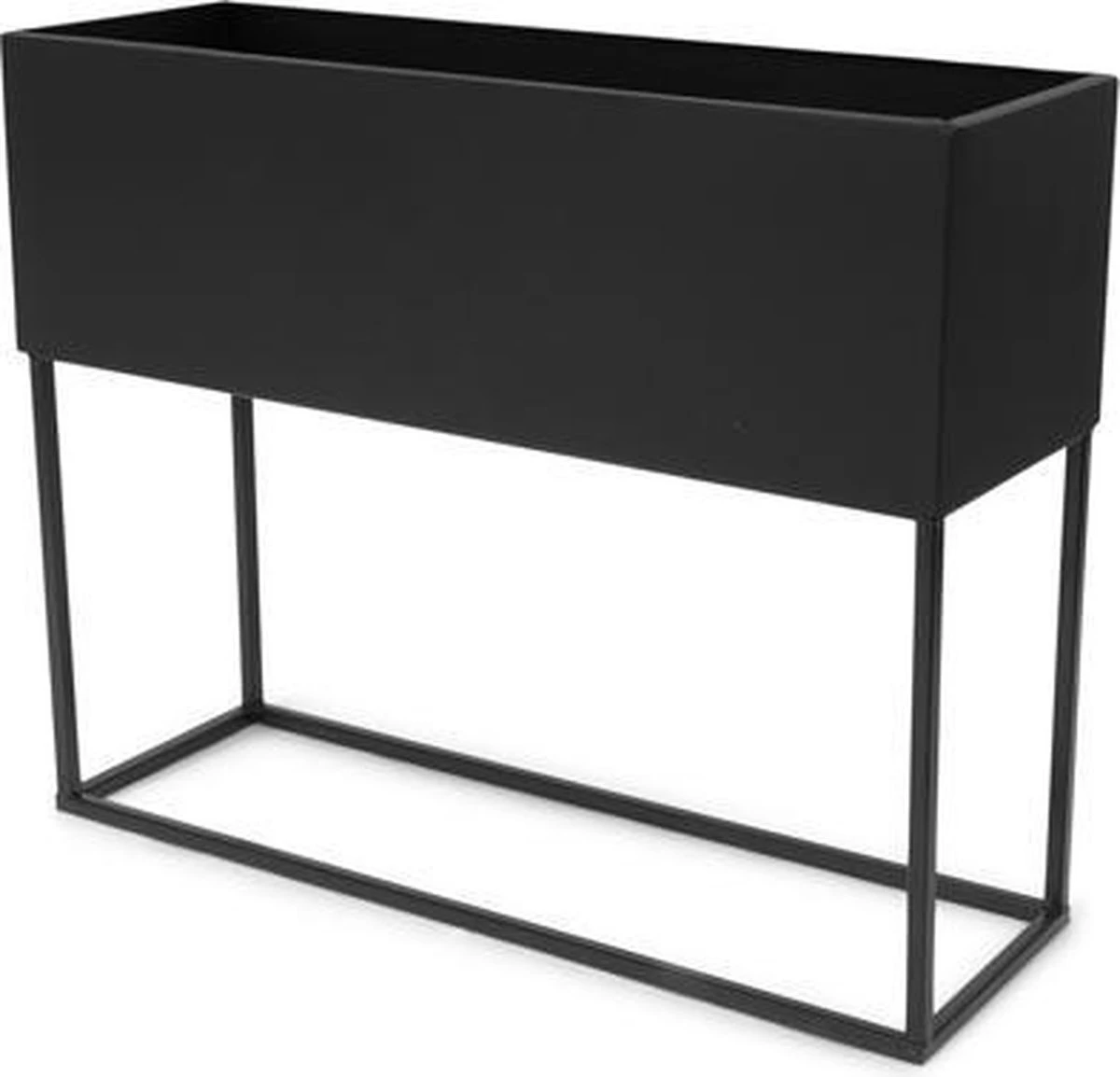 SENZA Rechthoekige Plantenbak - Bloemenbak Ijzer - 42.5 X 34cm - Zwart