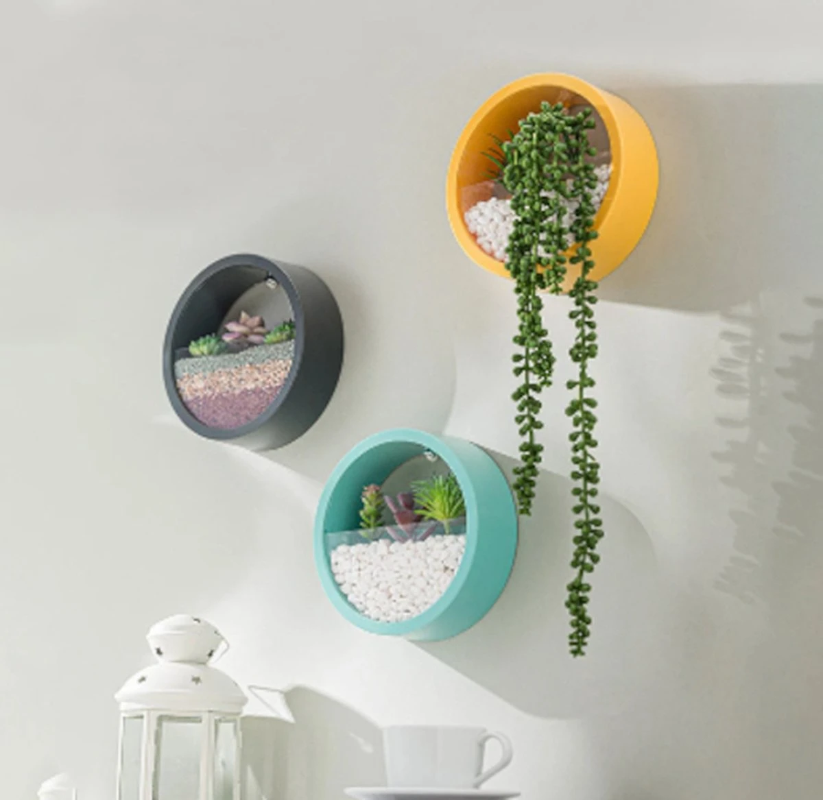 Ronde Muur Plantenbak Zwart - Decoratie - Planten - Interieur - Bloemen - Woondecoratie - Muurbekleding - - Afbeelding 5