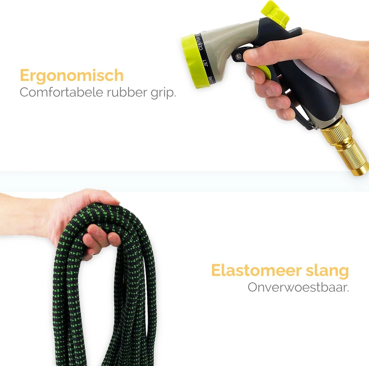 Goliving Tuinslang Flexibel - 30 Meter - Uitrekbare Tuinslang Sproeier - Tuinsproeier - Zwart - Acht Standen - Met Opbergtas - Afbeelding 8