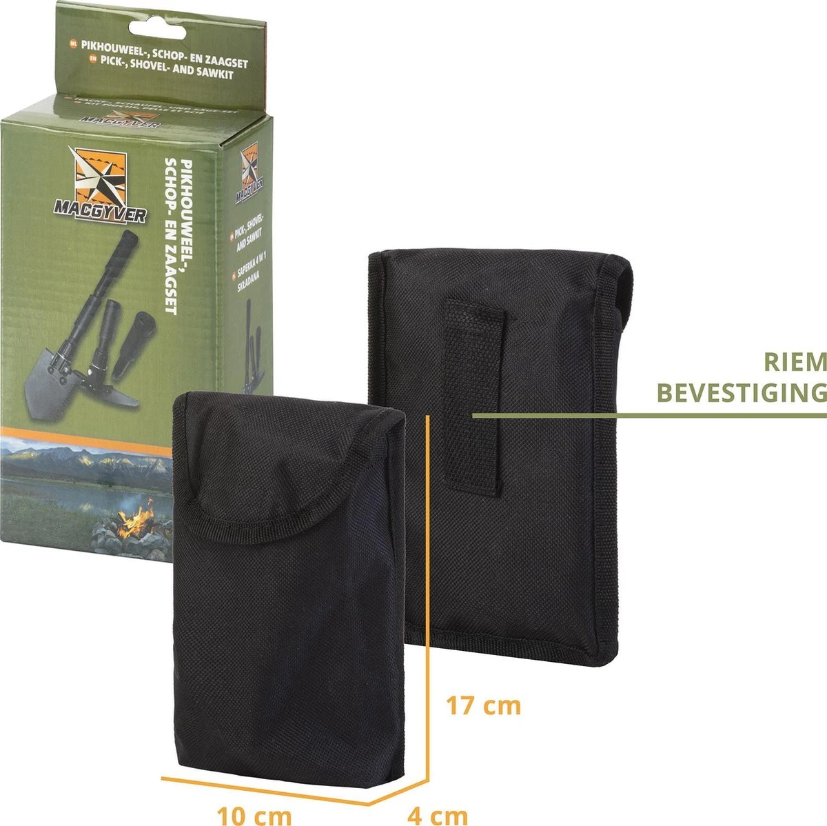 MacGyver Pikhouweelset En Schep - Opvouwbaar Pioniersschep - Zaag - Veldschep Inklapbaar - IJzer - Afbeelding 3