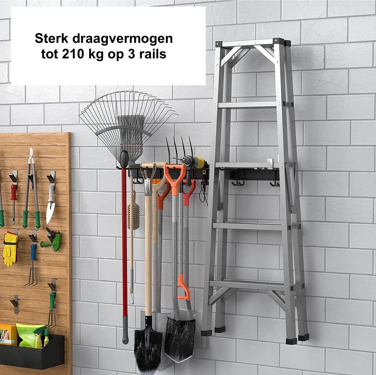 SODEAL Luxe Gereedschapshouder- Tuingereedschap Ophangsysteem - Fiets Ophangsysteem - Bezem Ophangsysteem - Afbeelding 8