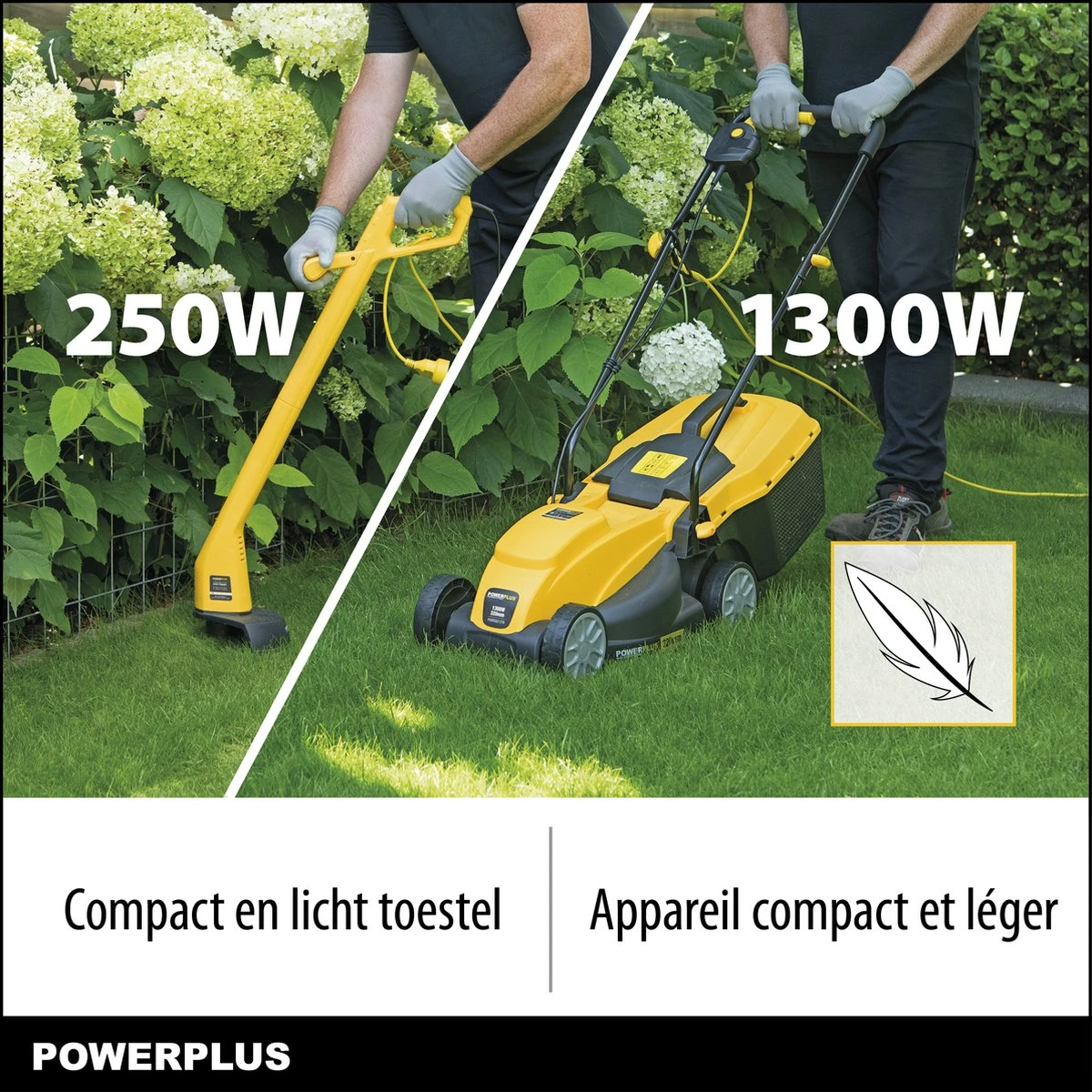 Powerplus POWXG6212T Elektrische Grasmaaier - Grasmachine Voor Kleine En Middelgrote Tuin - 1300W - Maaibreedte 320mm - Verstelbare Maaihoogte - 30L Opvangbak - Incl. Grastrimmer 250W - Afbeelding 7