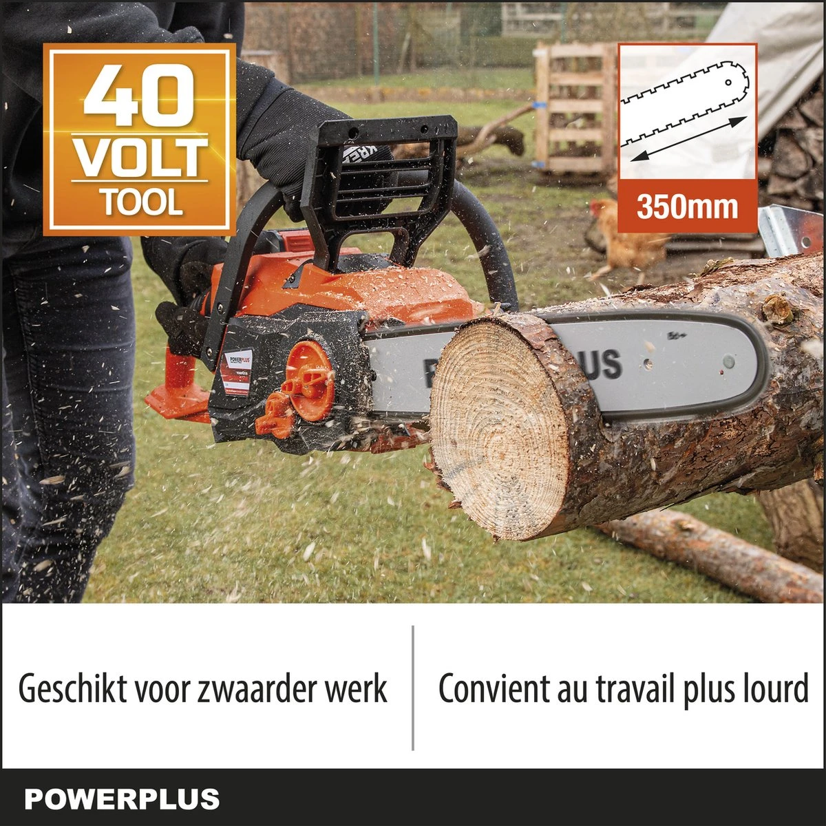 Powerplus Dual Power POWDPGSET33 Accu Kettingzaag - 40V - 30 Cm Zwaardlengte -2x20V Accu -1 X Lader - Afbeelding 2