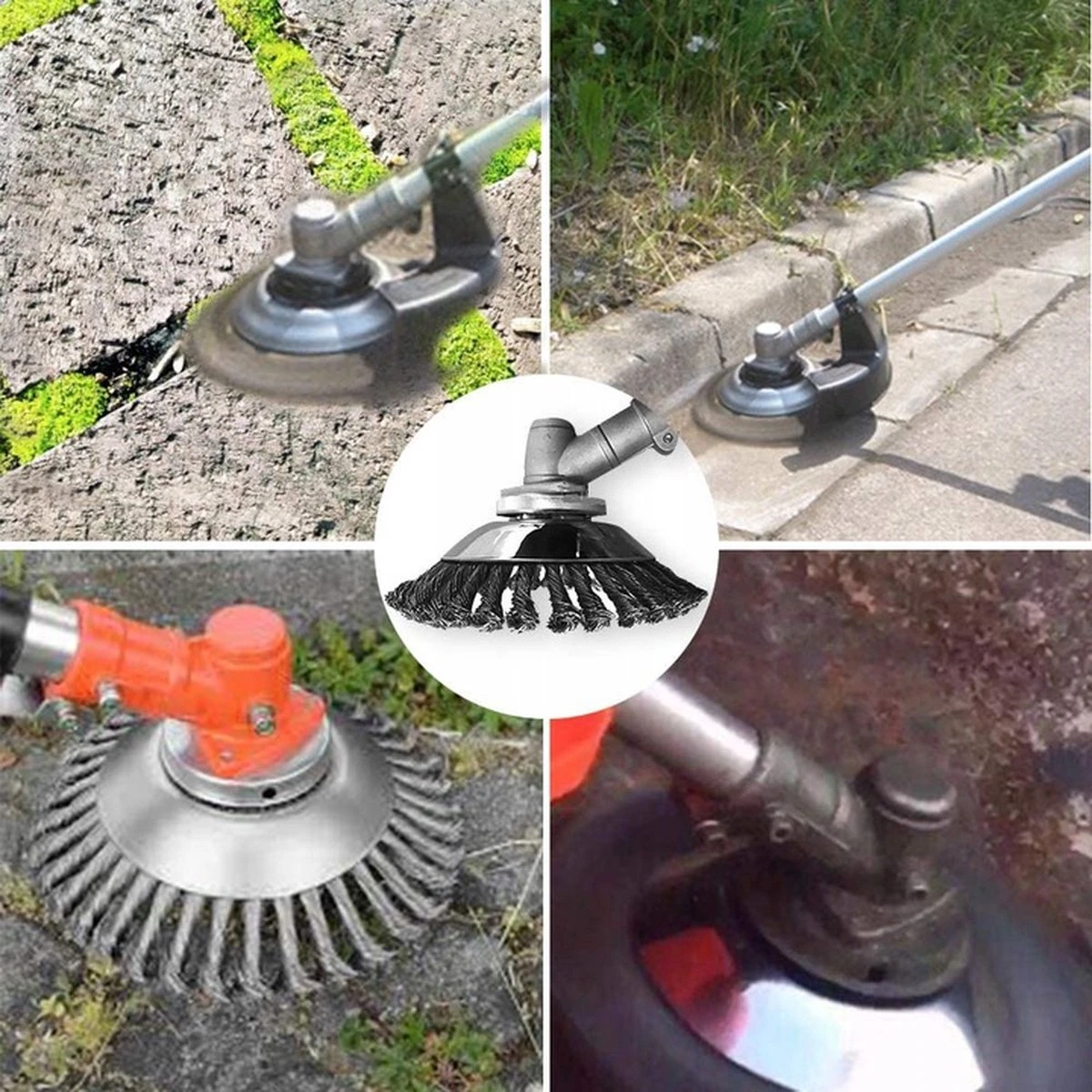 Merkloos Onkruidborstel - Voegenborstel - Elektrisch - Bosmaaier - Staalborstel - Universeel - 20cm - Afbeelding 3