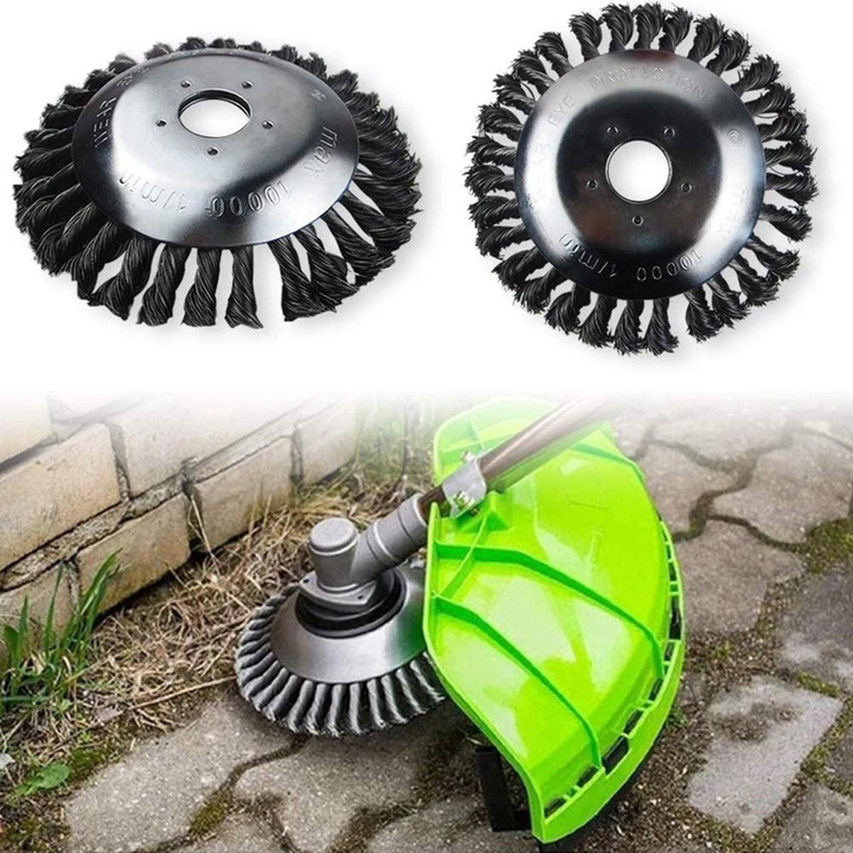 Merkloos Onkruidborstel - Voegenborstel - Elektrisch - Bosmaaier - Staalborstel - Universeel - 20cm - Afbeelding 5