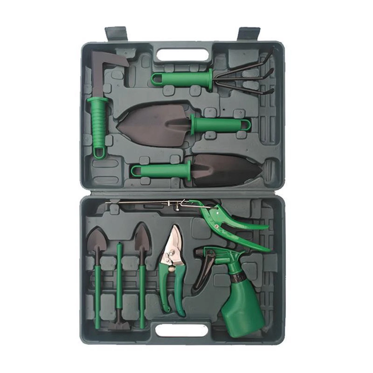 Merkloos 10-Delige Tuingereedschap Set Inclusief Opbergkoffer - Tuinierset - Tuinsetje - Gereedschap Voor Tuin - Tuinschaar - Tuinschepje - Bloemenschaar - Voegenkrabber - Plantenspuit - Grasschaar - Bloemenschep - Tuinhark - Afbeelding 11