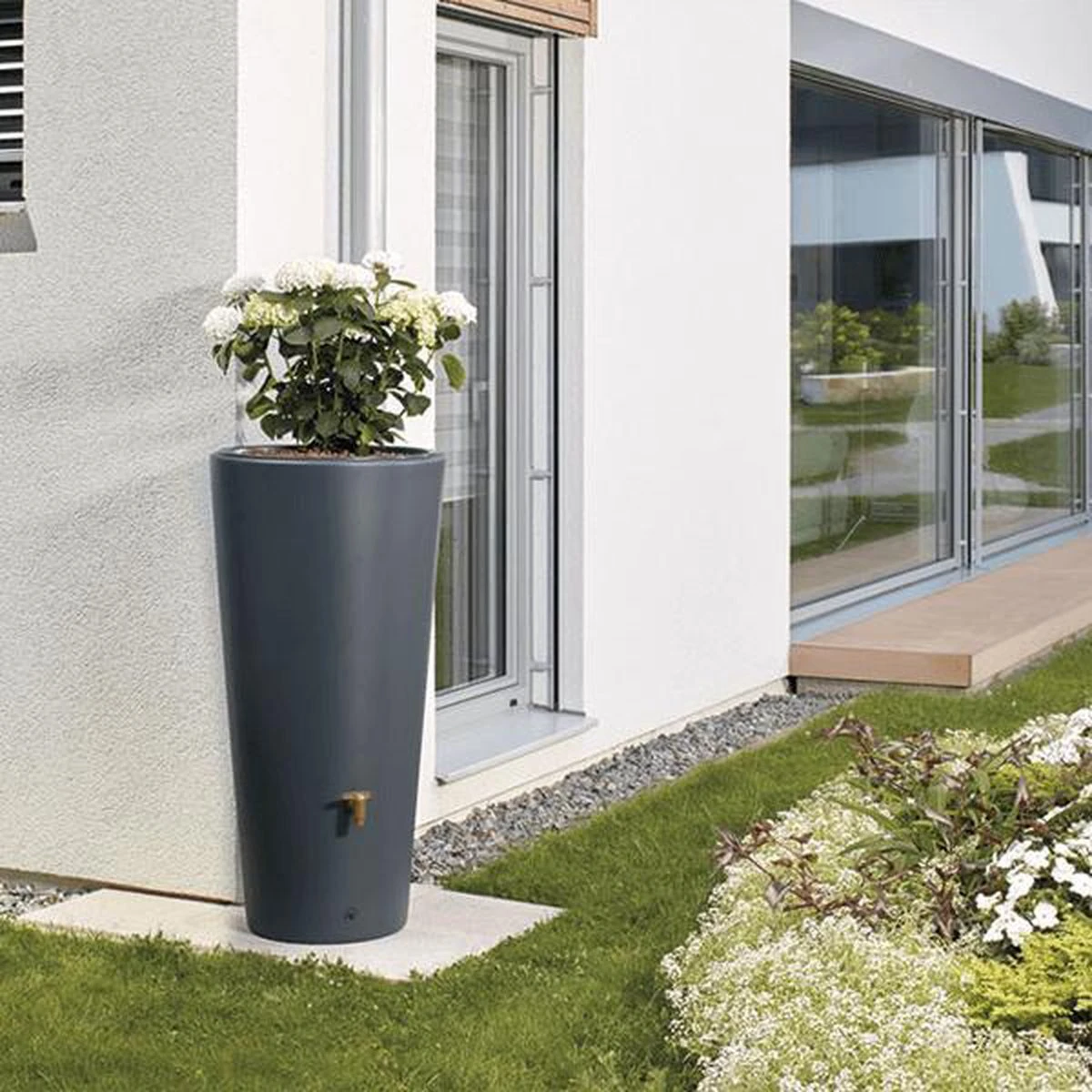 Garantia 2in1 Regenton - VASO - 220 Liter - Antraciet - Afbeelding 4