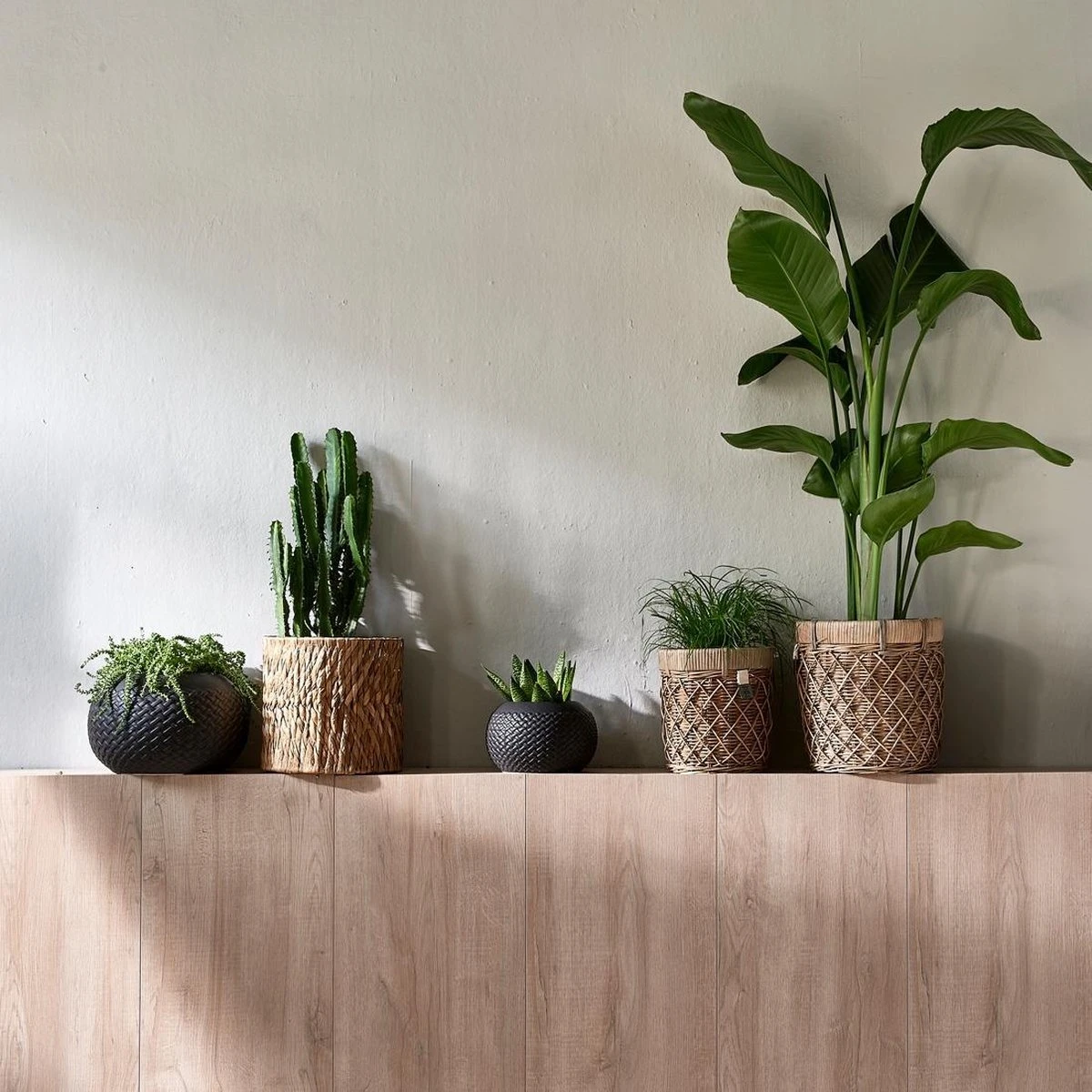 Riviera Maison Bloempot Voor Binnen Naturel - Rustic Rattan Diamond Weave Planter S - Afbeelding 4