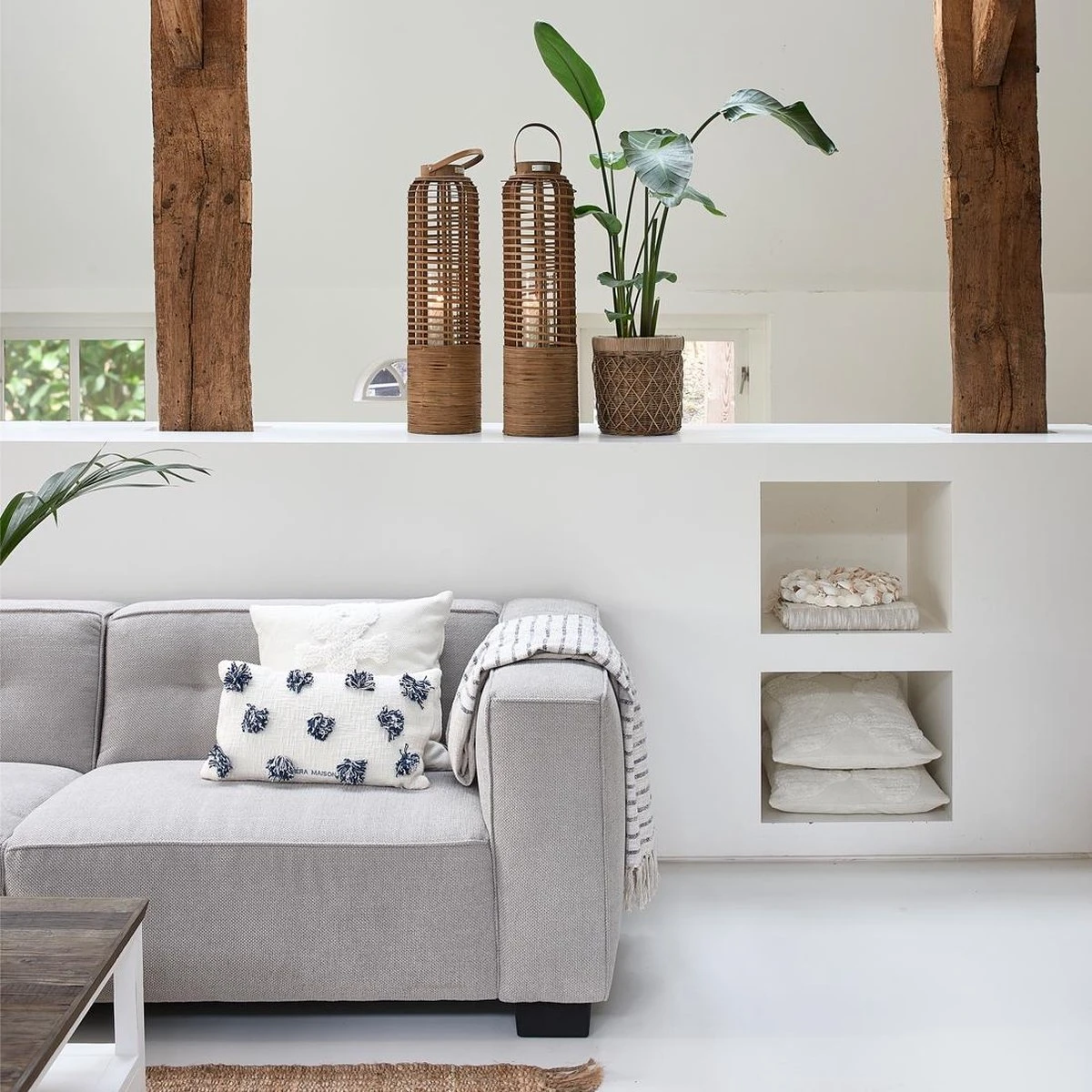 Riviera Maison Bloempot Voor Binnen Naturel - Rustic Rattan Diamond Weave Planter S - Afbeelding 5