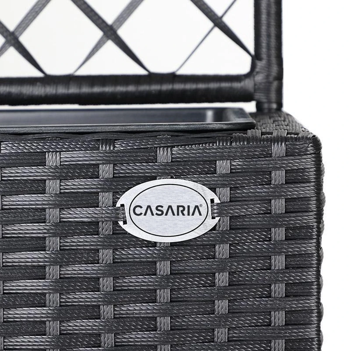 Casaria Polyrattan Plantenbak - Met Klimoprek - 3 Bakken Zwart - Afbeelding 10