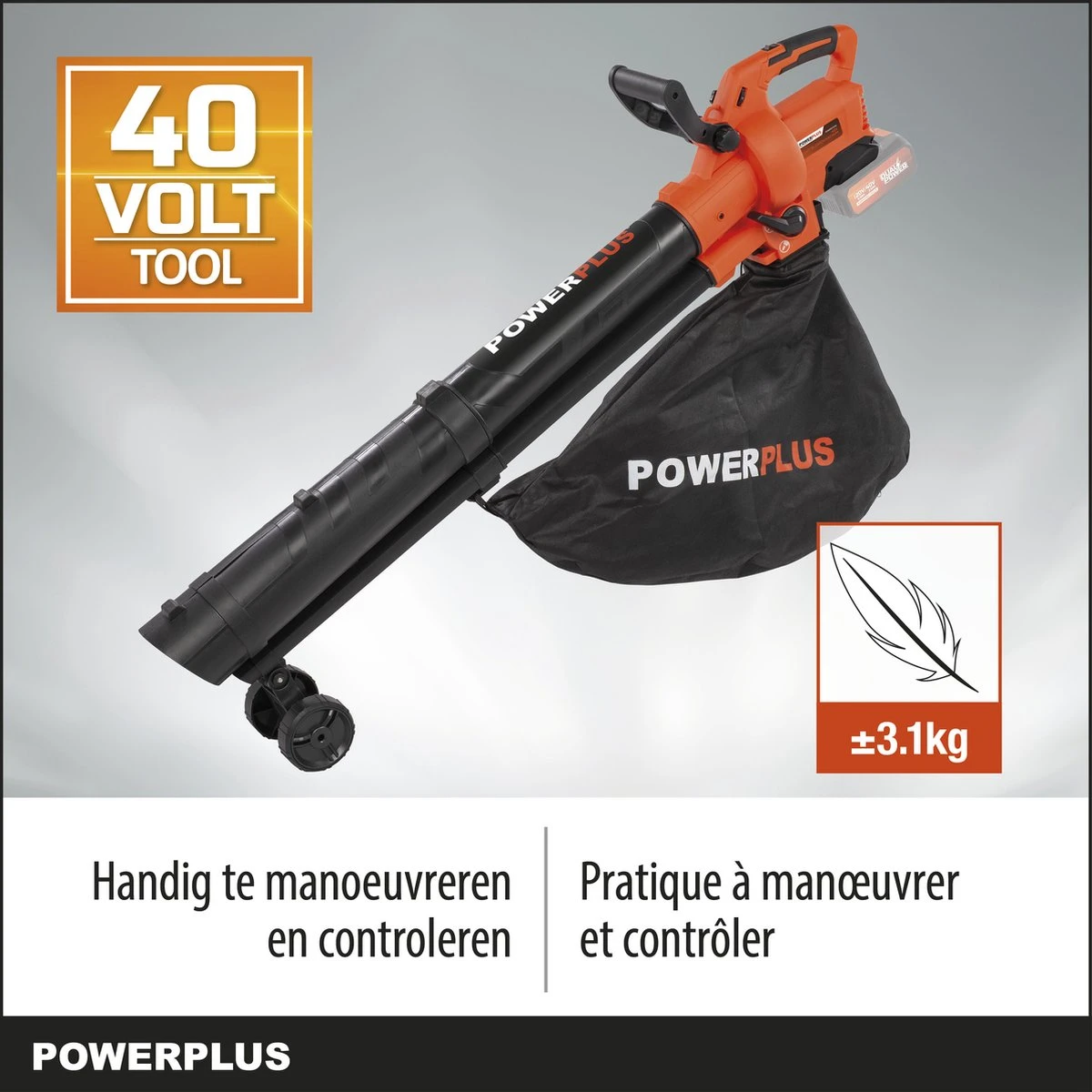 Powerplus Dual Power POWDPG75270 Bladblazer - Bladzuiger En -versnipperaar - Brushless - Blazen - Zuigen - Versnipperen - Excl. Accu En Lader - Incl. Opvangzak 45L - Afbeelding 8