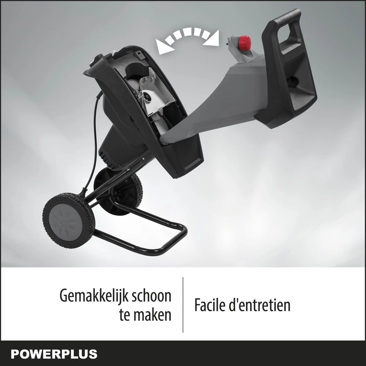 Powerplus POWEG5011 Elektrische Hakselaar Versnipperaar - 2400W - Max. Ø40mm - Incl. Duwstok, Wielen En 50L Opvangzak - Heggen, Bomen En Haag - Tuinonderhoud - Afbeelding 3