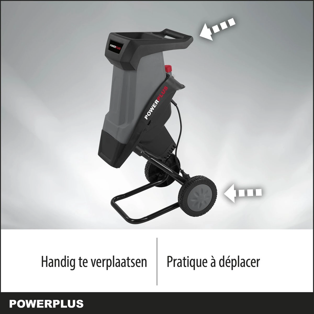 Powerplus POWEG5011 Elektrische Hakselaar Versnipperaar - 2400W - Max. Ø40mm - Incl. Duwstok, Wielen En 50L Opvangzak - Heggen, Bomen En Haag - Tuinonderhoud - Afbeelding 5