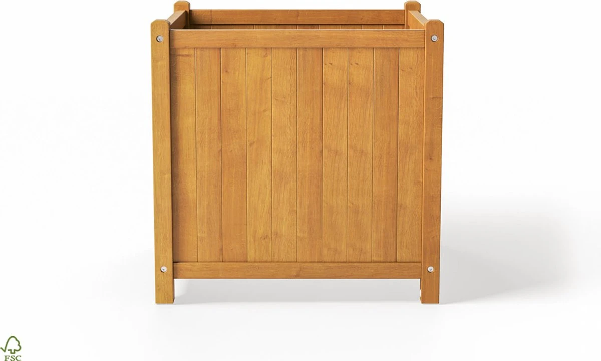 Houten Plantenbak Met Wieltjes 50x50 - Geolied Duurzaam FSC Acaciahout – Bloembak Buiten - Plantenbakken Buiten - Perfecthomeshop - Afbeelding 13