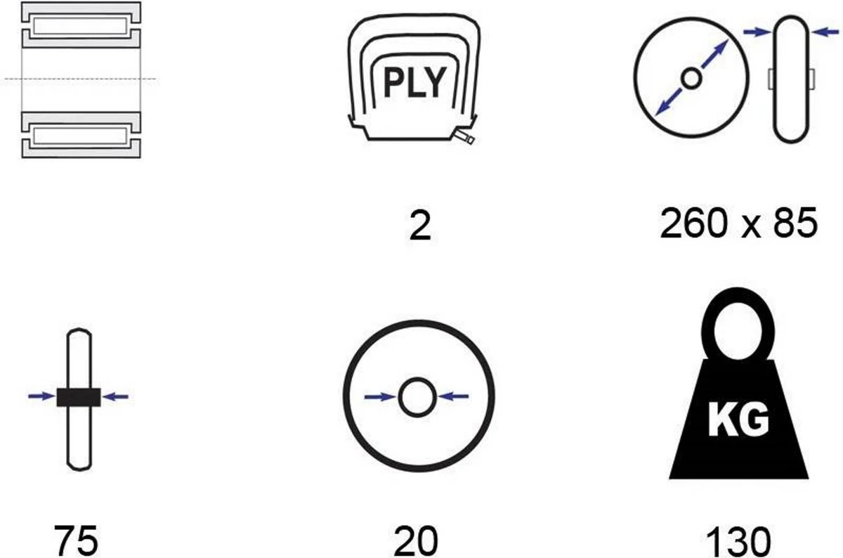 Benson Bolderkarwiel Steekwagenwiel Met Luchtband 3.00-4 | Asgatdiameter 20mm Rollager | Hoogte Wiel 26cm - Afbeelding 7