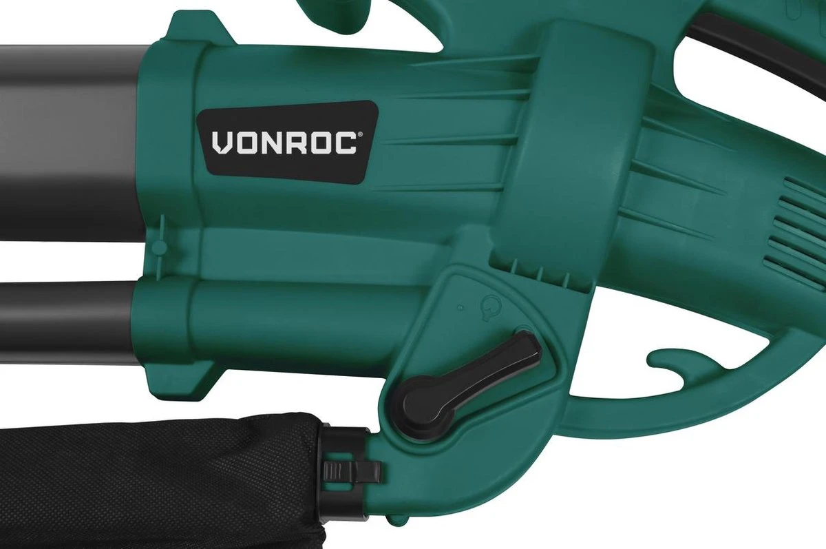 VONROC 3-in-1 Bladblazer – 3300W – Blazen, Zuigen & Versnipperen – 270km/h – Incl. 40L Opvangzak - Afbeelding 3