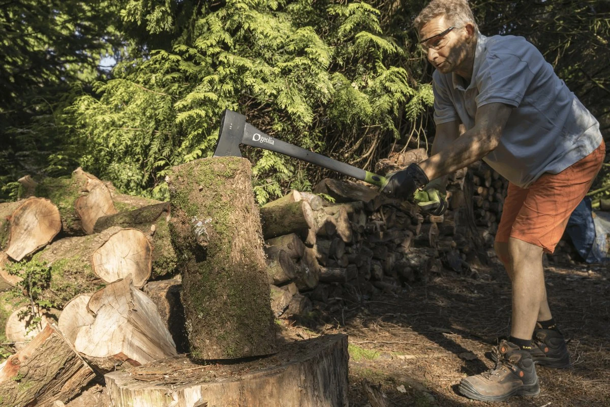 GEOLIA - Bijl - Bijl - Staal - Glasvezelsteel - 2,2 Kg Met Een Stalen Kop Van 1,6 Kg - Bijlen - Grote Bijl - Kloofhamer - Kloofbijl - Kloofbijl - Afbeelding 6