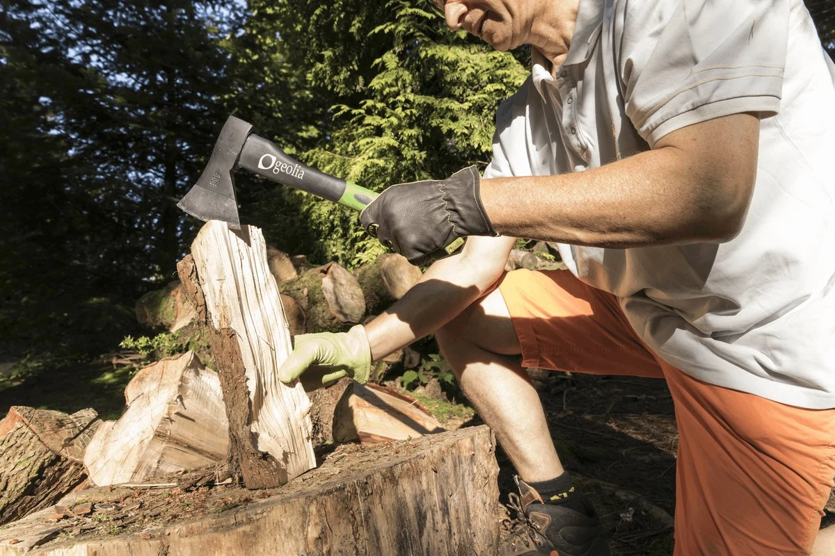 GEOLIA - Bijl - Bijl - Staal - Glasvezelsteel - 0,8 Kg Met Een Stalen Kop Van 0,6 Kg - Bijlen - Handbijl - Kleine Bijl - Kloofbijl - Kloofbijl - Afbeelding 6