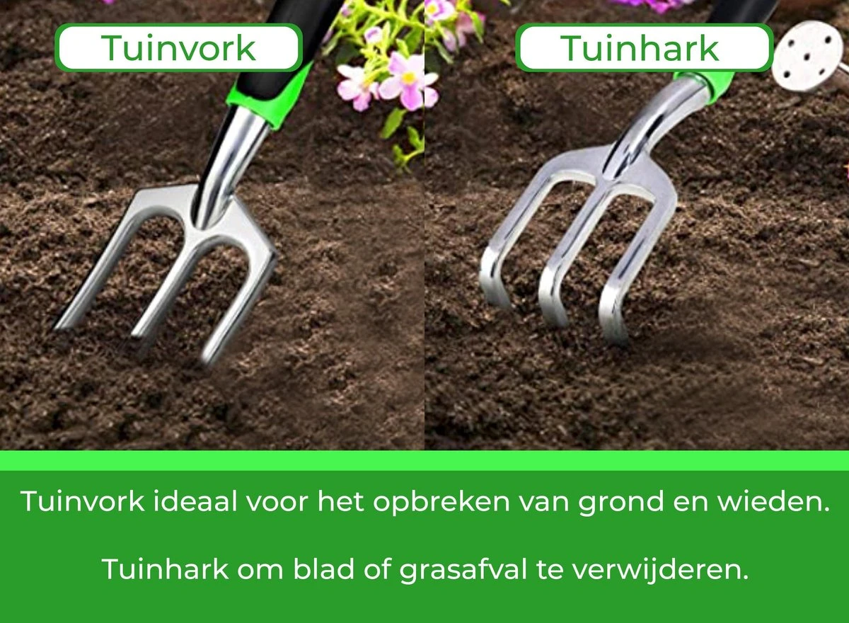 Djambo Tuingereedschap Set 8-delig Tuinsetje Met 15 Unieke Bamboe Plantetiketten In 1 Draagtas - Compleet Tuingereedschap Voor De Tuinliefhebbers - Afbeelding 10