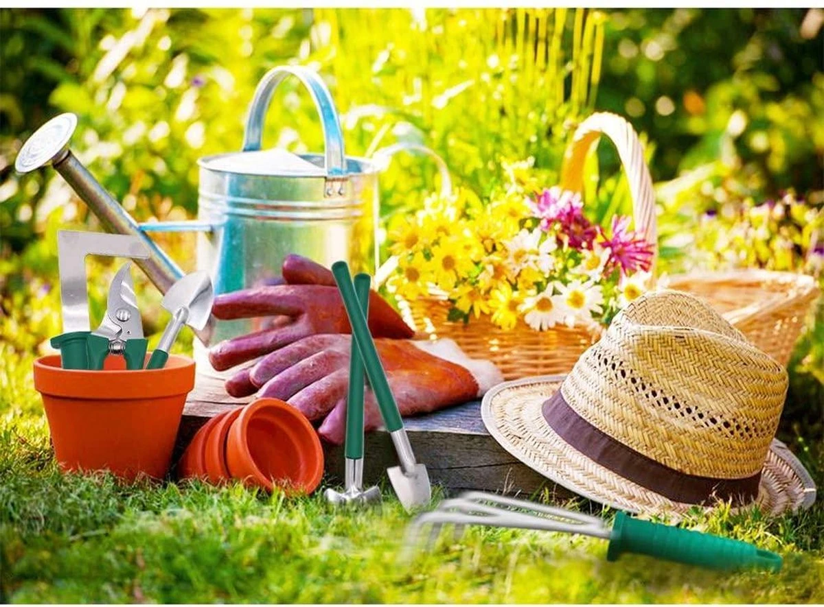 Tuingereedschap Set Tuinierset 10 Delig - Snoeischaar Tuinschaar Bloemenschaar Tuinschepje Plantenspuit Handhark - Afbeelding 6