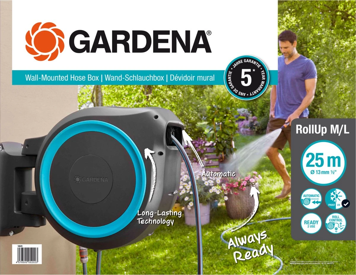 GARDENA - Wandslangenbox - RollUp XL - 35 Meter - Ø 13 Mm - Afbeelding 6