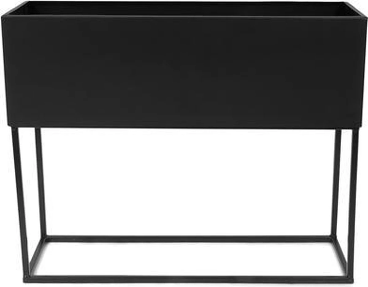 SENZA Rechthoekige Plantenbak - Bloemenbak Ijzer - 42.5 X 34cm - Zwart - Afbeelding 2
