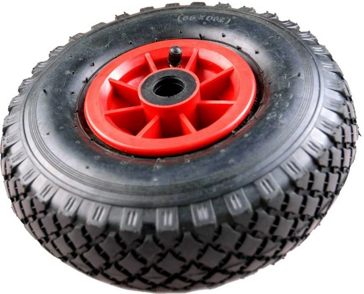 Benson Bolderkarwiel Steekwagenwiel Met Luchtband 3.00-4 | Asgatdiameter 20mm Rollager | Hoogte Wiel 26cm - Afbeelding 6