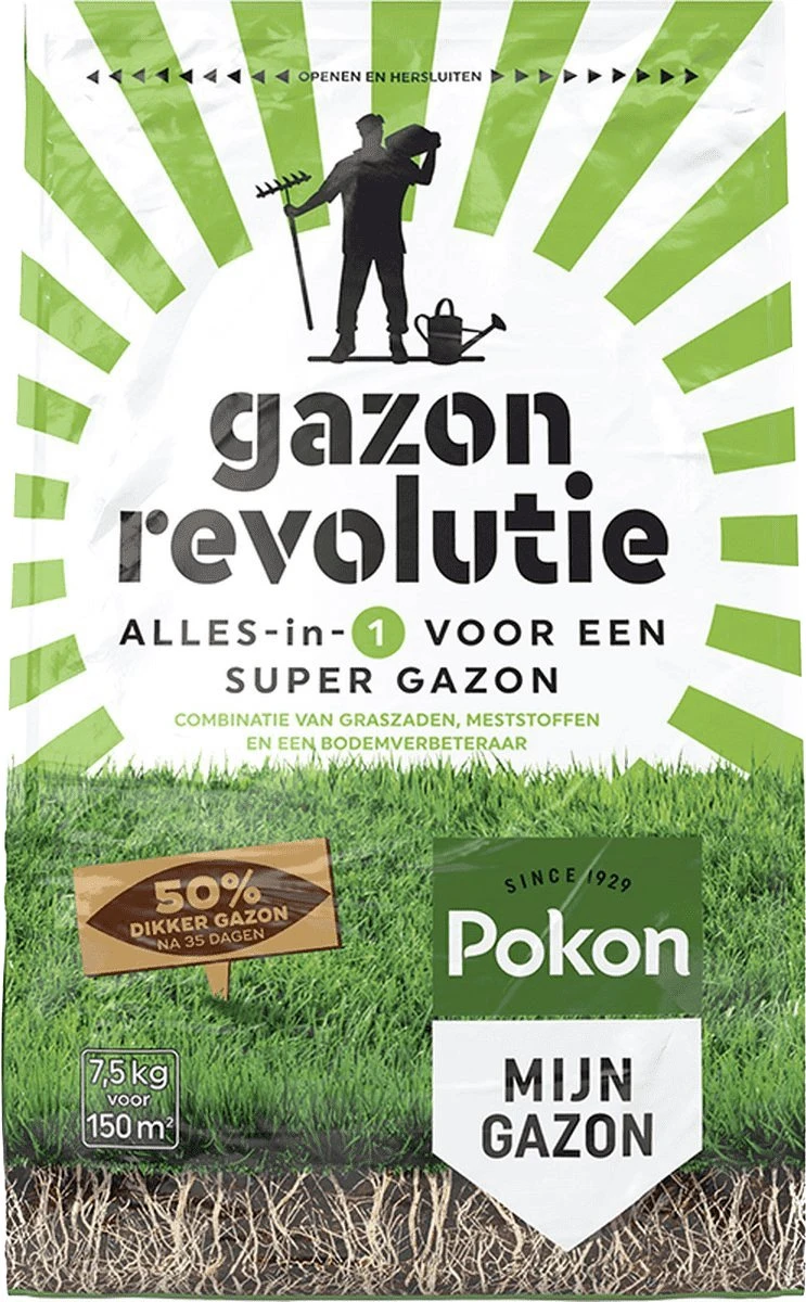 Pokon Gazon Revolutie - 4kg - Gazonmest / Graszaad / Bodemverbeteraar - Geschikt Voor 80m² - Binnen 15 Dagen Resultaat - Afbeelding 6