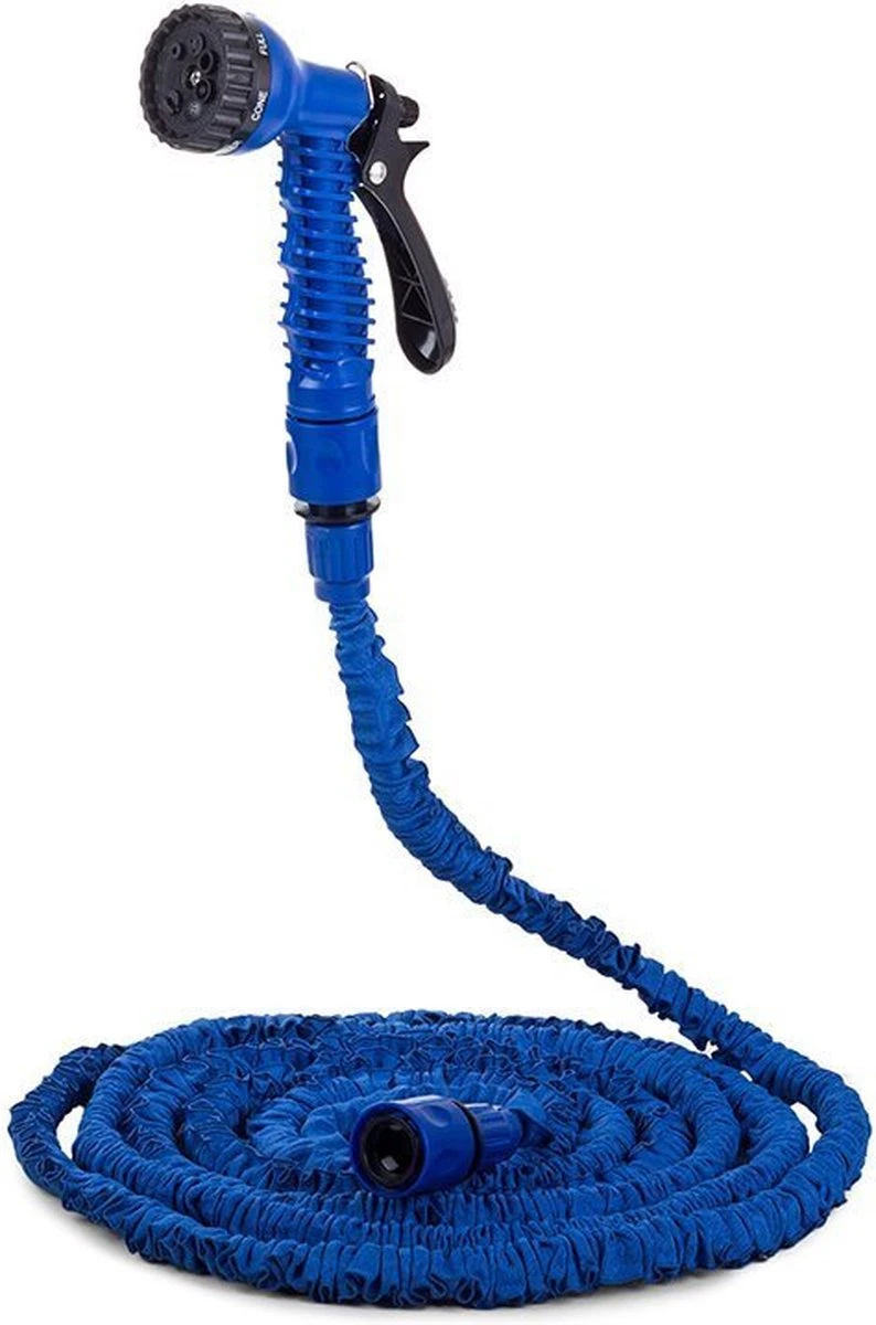Uitrekbare Tuinslang Tot 15 Meter - Tuinsproeier Met 7 Verschillende Standen - Tuin Besproeien - Sproeikop - Blauw - Flexibel Elastisch - Afbeelding 5