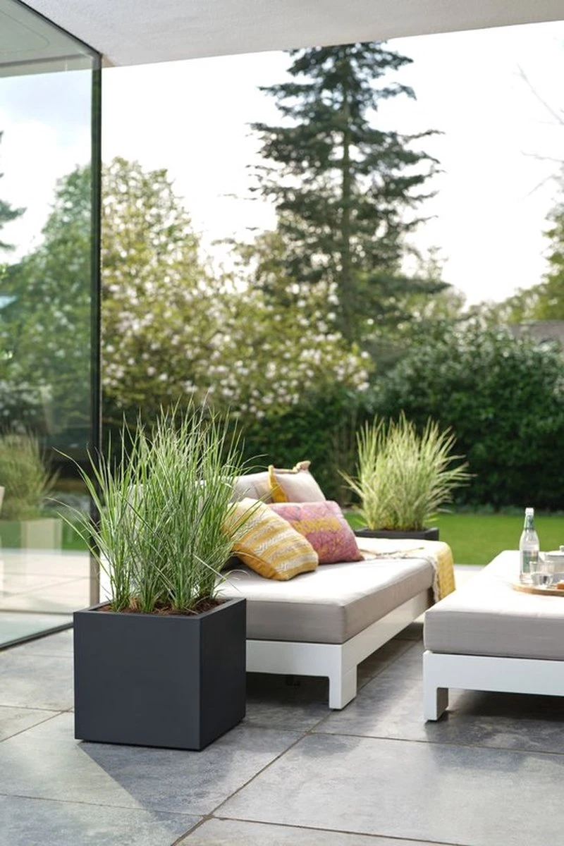 Elho Vivo Next Vierkant 30 - Plantenbak Voor Binnen & Buiten - Ø 29.5 X H 29.5 Cm - Zwart/Living Black - Afbeelding 9