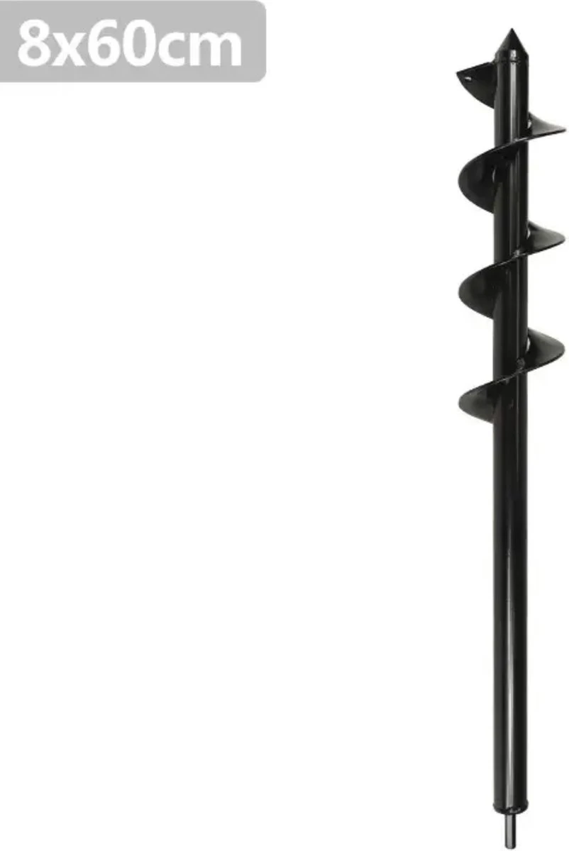 Merkloos Grondboor - Grondboor Voor Boormachine - Bollenplanter - Palenboor - Boor - Tuin - 60 Cm - 8 CM