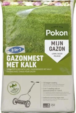 Pokon Gazonmest Met Kalk - 16,8kg - Mest - Geschikt Voor 250m² - 120 Dagen Voeding