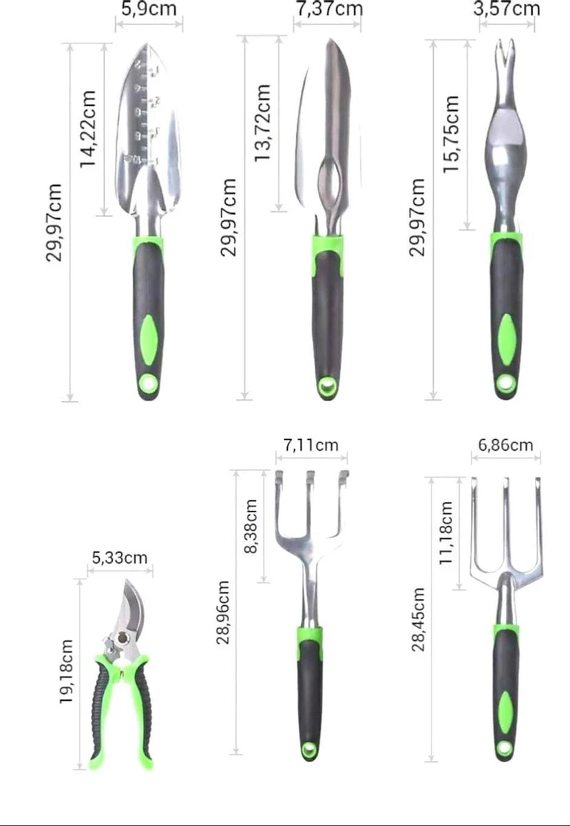 Djambo Tuingereedschap Set 8-delig Tuinsetje Met 15 Unieke Bamboe Plantetiketten In 1 Draagtas - Compleet Tuingereedschap Voor De Tuinliefhebbers - Afbeelding 16