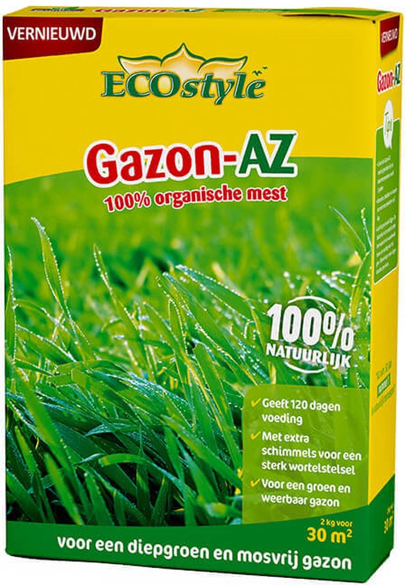 ECOstyle Gazon AZ Organische Gazonmest – Voor Diepgroen En Sterk Gazon – Geeft Tot 120 Dagen Voeding – Werkt Tegen Mos - 265 M² - 20 KG - Afbeelding 5