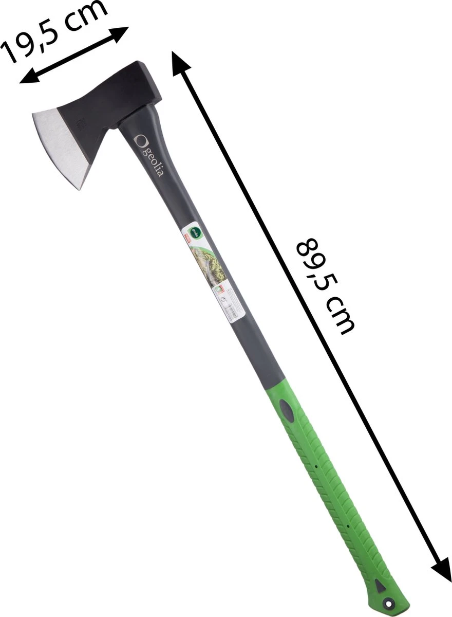 GEOLIA - Bijl - Bijl - Staal - Glasvezelsteel - 2,2 Kg Met Een Stalen Kop Van 1,6 Kg - Bijlen - Grote Bijl - Kloofhamer - Kloofbijl - Kloofbijl - Afbeelding 2