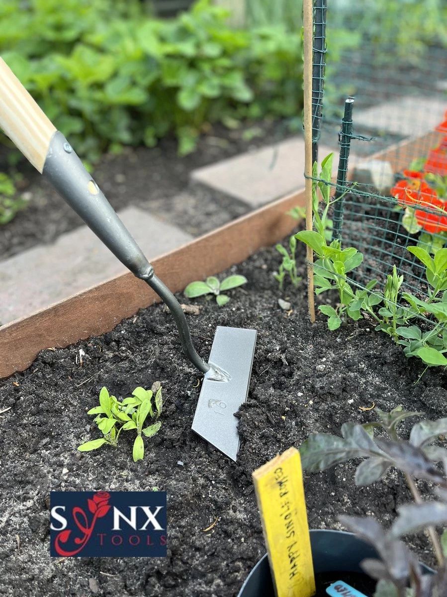 Synx Tools Rechte Schoffel 16cm Gesmeed - Schoffels / Onkruidverwijderaar - Schoffel Met Steel - 170 Cm Steel Met Hilt - Hark - Onkruidbestrijding - Afbeelding 3